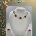 Elegant Red Lotus Necklace Set